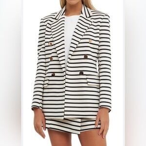 VICI English Factory Corporate Couture Striped Blazer Size Medium